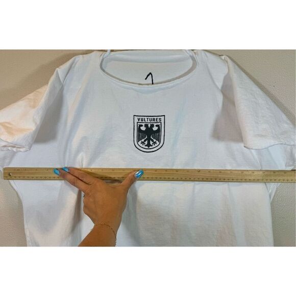 Kanye West Yeezy Vultures Merch White Roll Short Sleeve & Hem Tee Men’s Size S - Picture 7 of 8